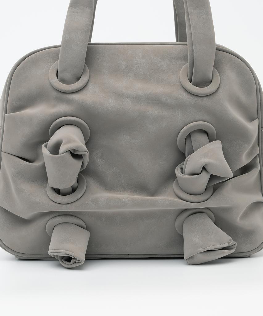 Millo Women Nubuck Shirred Bag [Ash Gray]