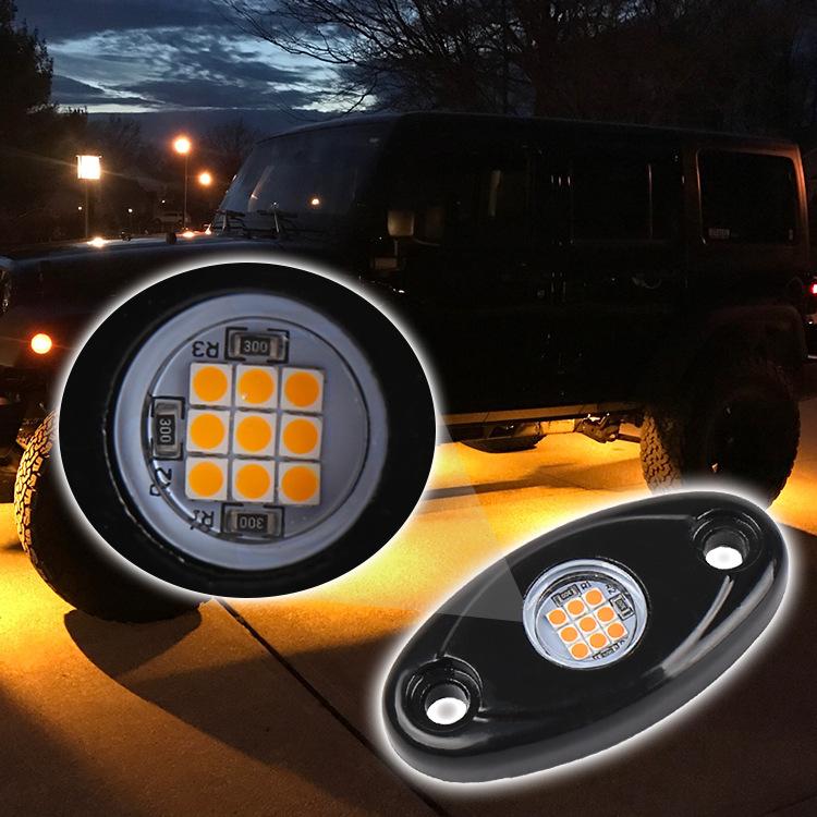 4/8Pods Universal 9LED Rock Light Flood Beam LED Light 4x4 For Jeep Wrangler Off-Road Under Wheel Light Led Neon Lights