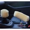 Plush Winter Car Gear & Handbrake Knob Covers Set