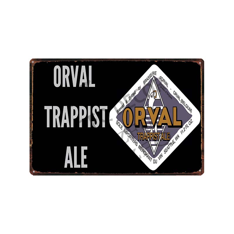 30X20CM Hoegaarden Orval Chouffe Beer Tin Sign - Vintage Metal Plate, Perfect for Bar/Pub/Kitchen/Home/Coffee Wall Decor Poster