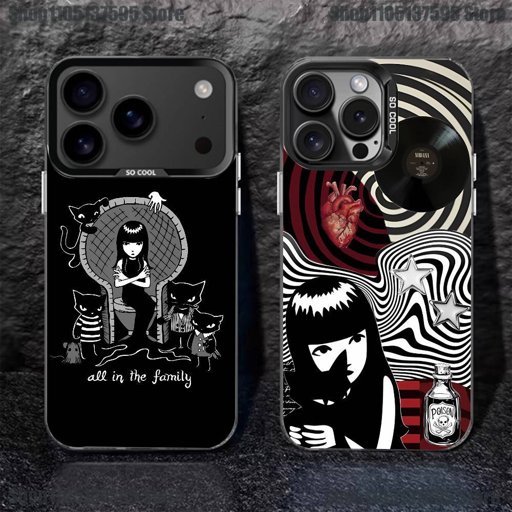 E-Emily The Strange Phone Case For iPhone 17,16,15,14,13,12,11,Pro,XS,Max,Plus,Mini,SE4,E Black Matte Shockproof Cover