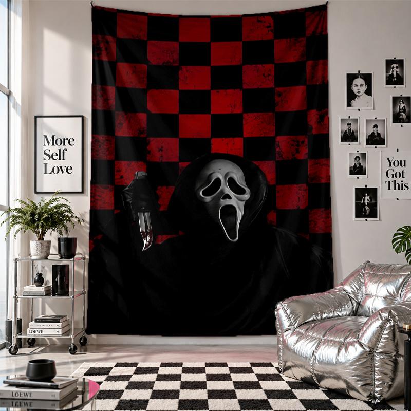Wall TapestryScream Ghostface Art Hanging Cloth Decorative Background Cover for Room Decoration