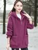Lamb fleece hoodie for women with thickened fleece, loose autumn and winter Korean zipper cardigan, teddy fleece