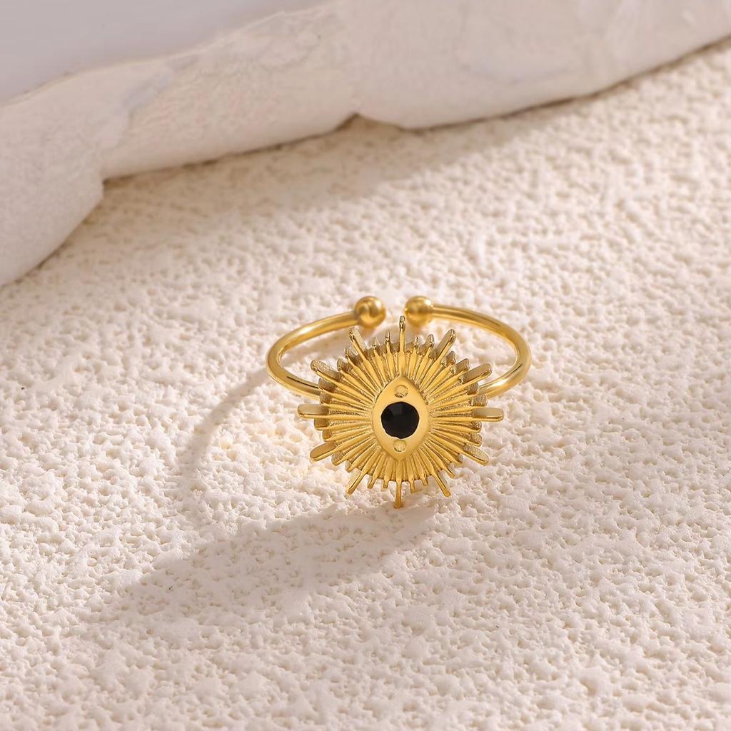 Gold Color Beautiful Eye Style Adjustable Rings For Women Stainless Steel Fashion Punk Anillos Daily Party Jewelry Ring Gifts