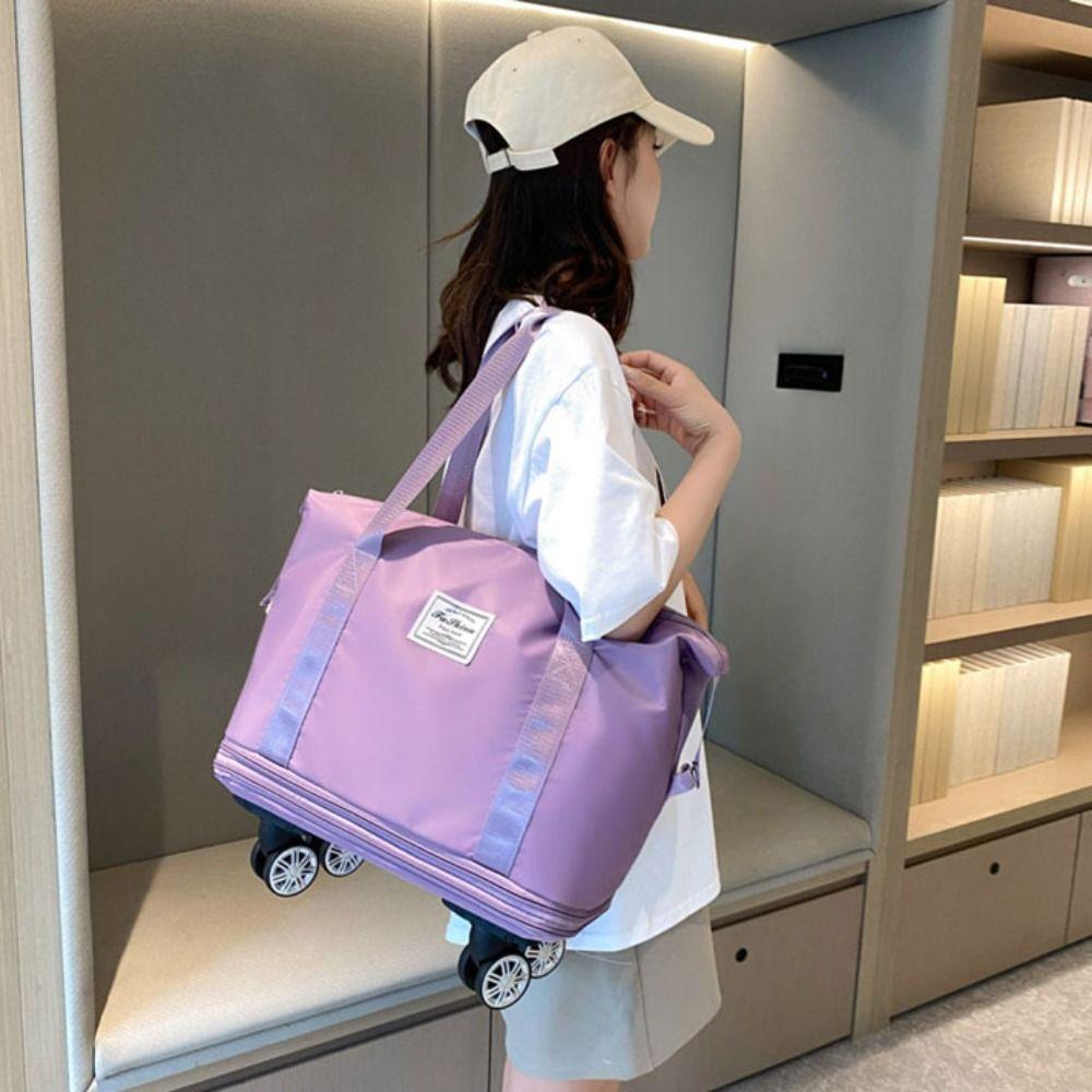 Sport Gym Bag with Wheels Dry-Wet Separation Luggage Storage Bag  Travel