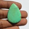 Natural Chrysoprase Gemstone Cabochon - Loose Semi Precious Stone 33 Carats Pear Shape 37x26 Mm, Jewelry Craft Supply