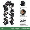 Artificial Black Rose Vine Lifelike Simulated Rattan Fake Leaves Gothic Halloween Garland Home Party Scene Halloween Decorations
