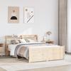 Wooden Bed Frame with Headboard Without Mattress 150x200 cm