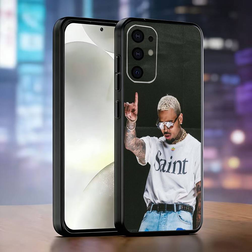 Rapper C-Chris Brown Phone Case For Samsung S25,S24,S21,S22,S23,S30,Ultra,S20,Plus,Fe,Soft Silicone Black Cover