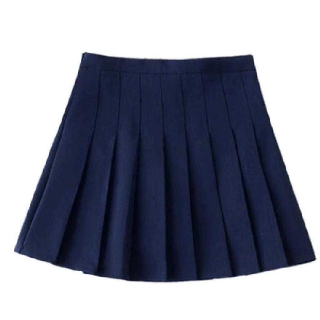 Dames Plissérok JK Uniformrok Rok Lente en Zomer Korte Rok (Veiligheidspantalon + Rits + Knopen)