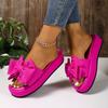 Pink Women Slippers Bow Wedge Platform Sandals Woman Beach Slippers Lightweight Outdoor New Summer Women Shoes Home Slides Women
