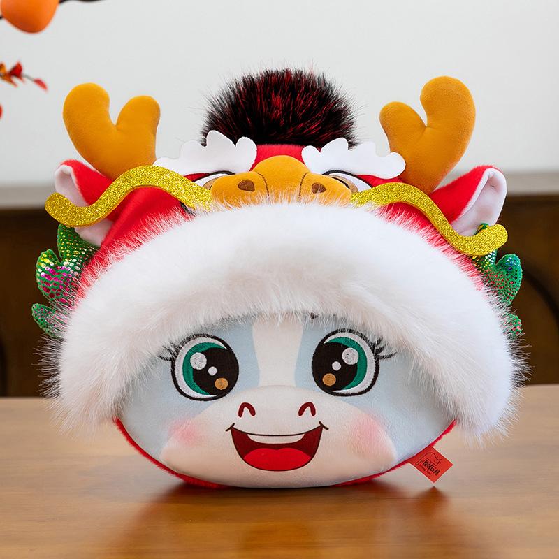 Dragon Horse Spirit Year of the Horse Mascot Pony Doll Zodiac Horse Plush Toy Tang Suit Horse Doll New Year's Gift