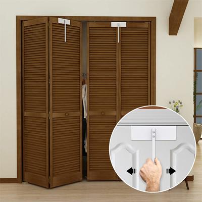 Metal Bifold Door Lock Rustproof Corrosion Resistant Installation-Free Child Safety Wardrobe Cabinet Door Lock Accessories