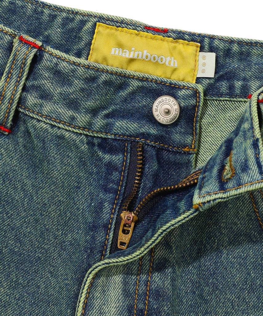 MAINBOOTH Vintage Cargo Denim Shorts(Blue)
