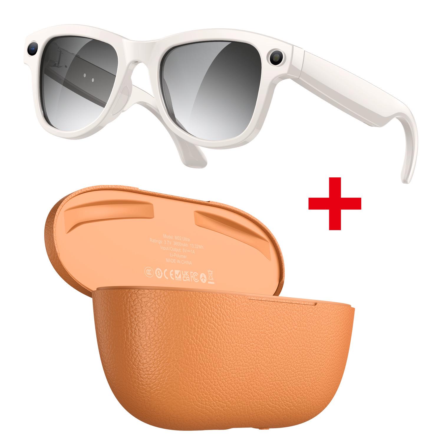 KI-Smart Glasses: 800W Foto, Übersetzung, Anrufe, Musik, Bluetooth, Farbwechselnde Sonnenbrille mit Ladeetui.