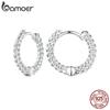 Bamoer 925 Silver Twisted Chain Ear Buckles Simple Punk Style Silver Hoop Earrings for Women Fine Jewelry