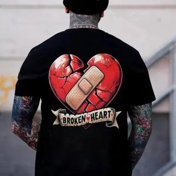 BROKEN HEART Band-Aid Heart Tshirt M