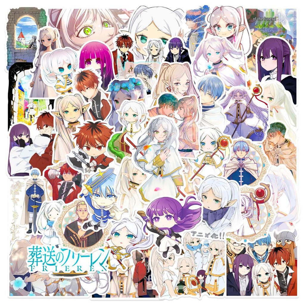 50 Sheets of New Anime Frieren Stickers - Waterproof Graffiti Journal Decor