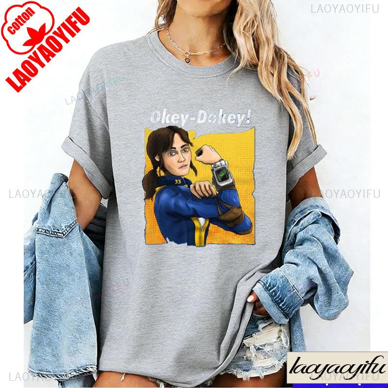 Okey Dokey TShirt Shirts for Women Vintage Clothes Harajuku TV Drama Fans Graphic T Shirts Y2k Top Cotton Tees 2026 New Shirts