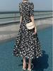 Elegant Floral Print Dress: Fresh Forest Girl Style, Simple and Gentle, Age-Reducing, Waist-Cinching Design