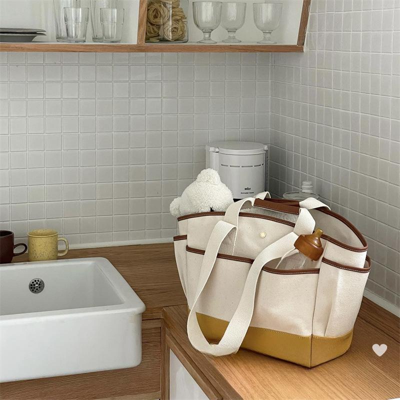 Large Capacity Casual Versatile Messenger Mother and Baby Bag Going Out Portable and Lightweight Canvas Bag