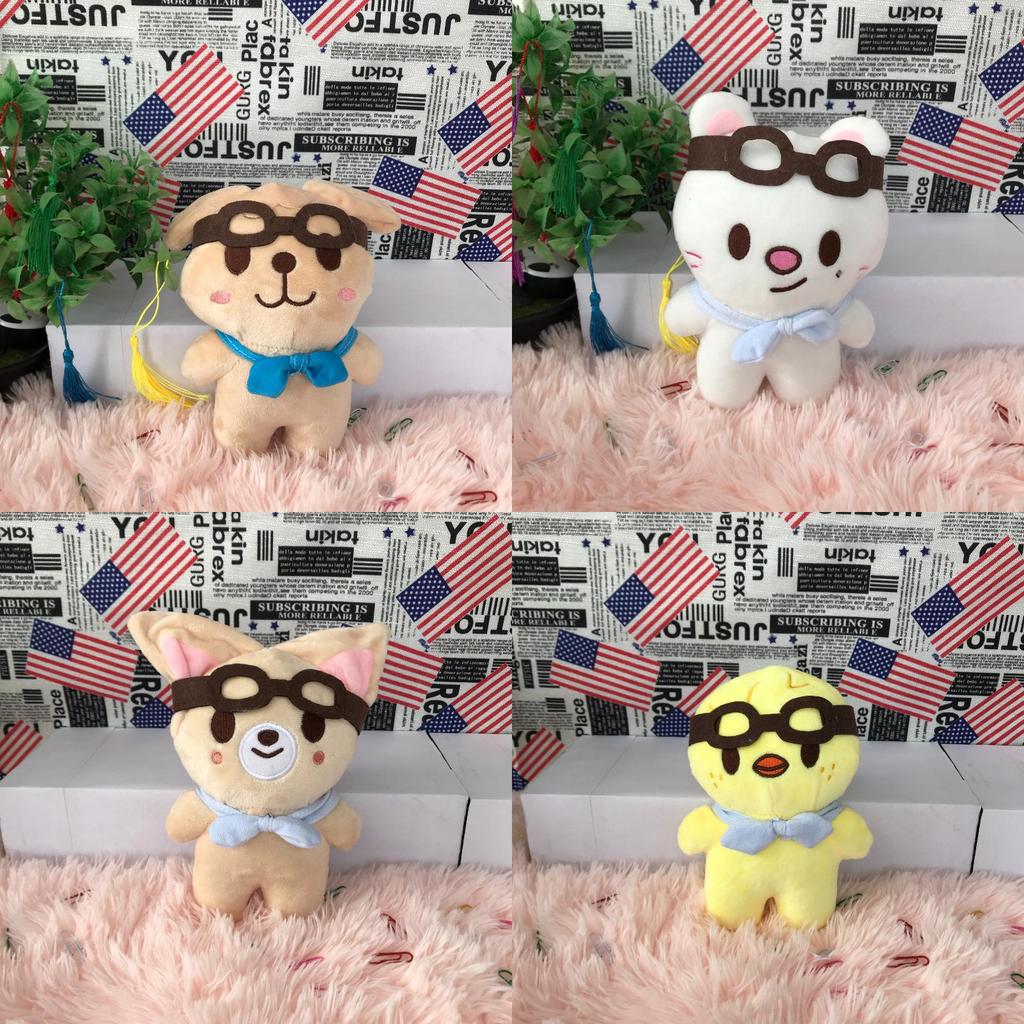 Skzoo Leeknow Hyunjin Cartoon Plüschtier für Kinder Kristall Ultraweich Kaninchen Design Anpassbares Bild 20cm Höhe