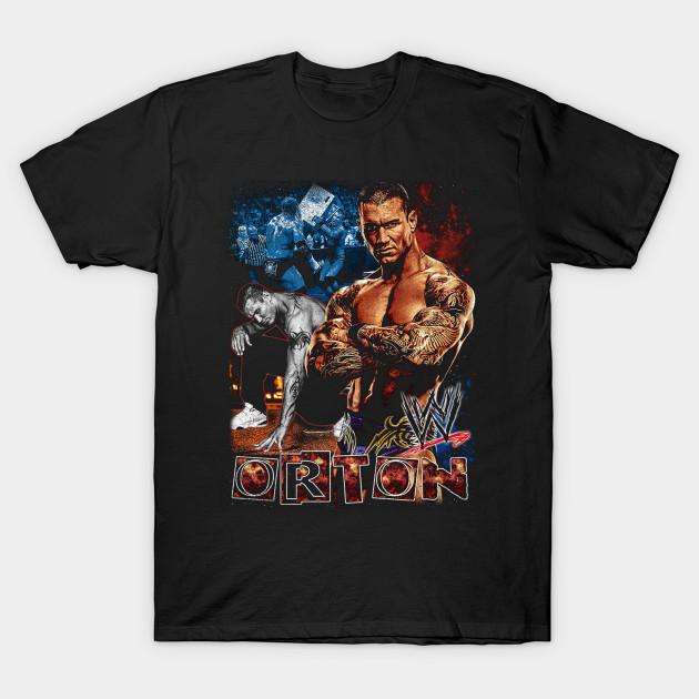 Men Black Print T-shirt Randy Orton Wwe No-Cut Transfer Paper Print Cotton Tshirt 2XL чёрный
