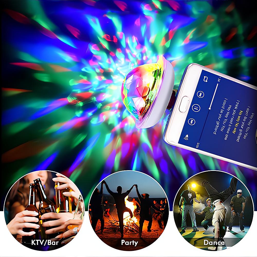 1pcs USB Dj Lamp Led Bar Night Light LED RGB Discos Stage Ing Projector Welcome Micro Crystal Ball Sound Party Atmosphere Lamp