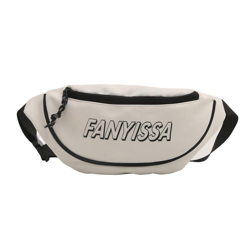 

Personalized printed letter bag on the new casual backpack 2024 summer trend sports shoulder messenger bag білий