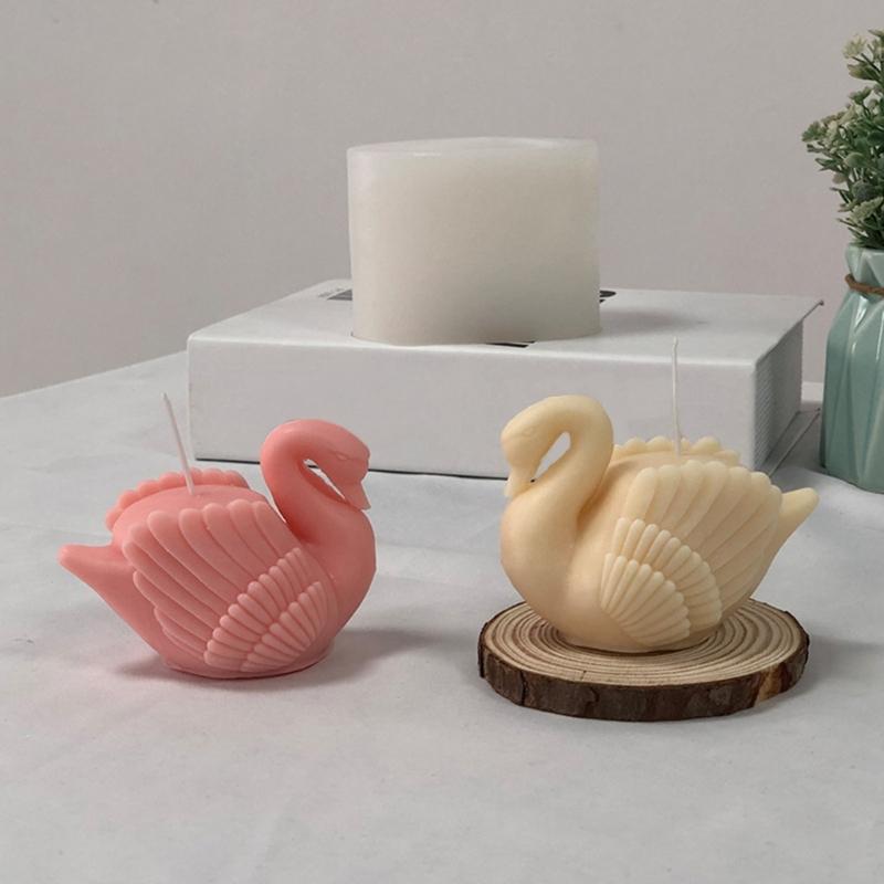 Swan Candle Mold 3D Beautiful Swan Silicone Mold Handmade Ice Cream Fondant Moulds DIY Chocolate Candy Decorating Tool