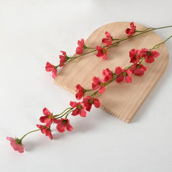 Artificial Crabapple Blossom Stem Realistic Faux Begonia Vine Branch Long Stem Fake Flowers for Spring Summer Indoor Wedding Home Table Centerpiece