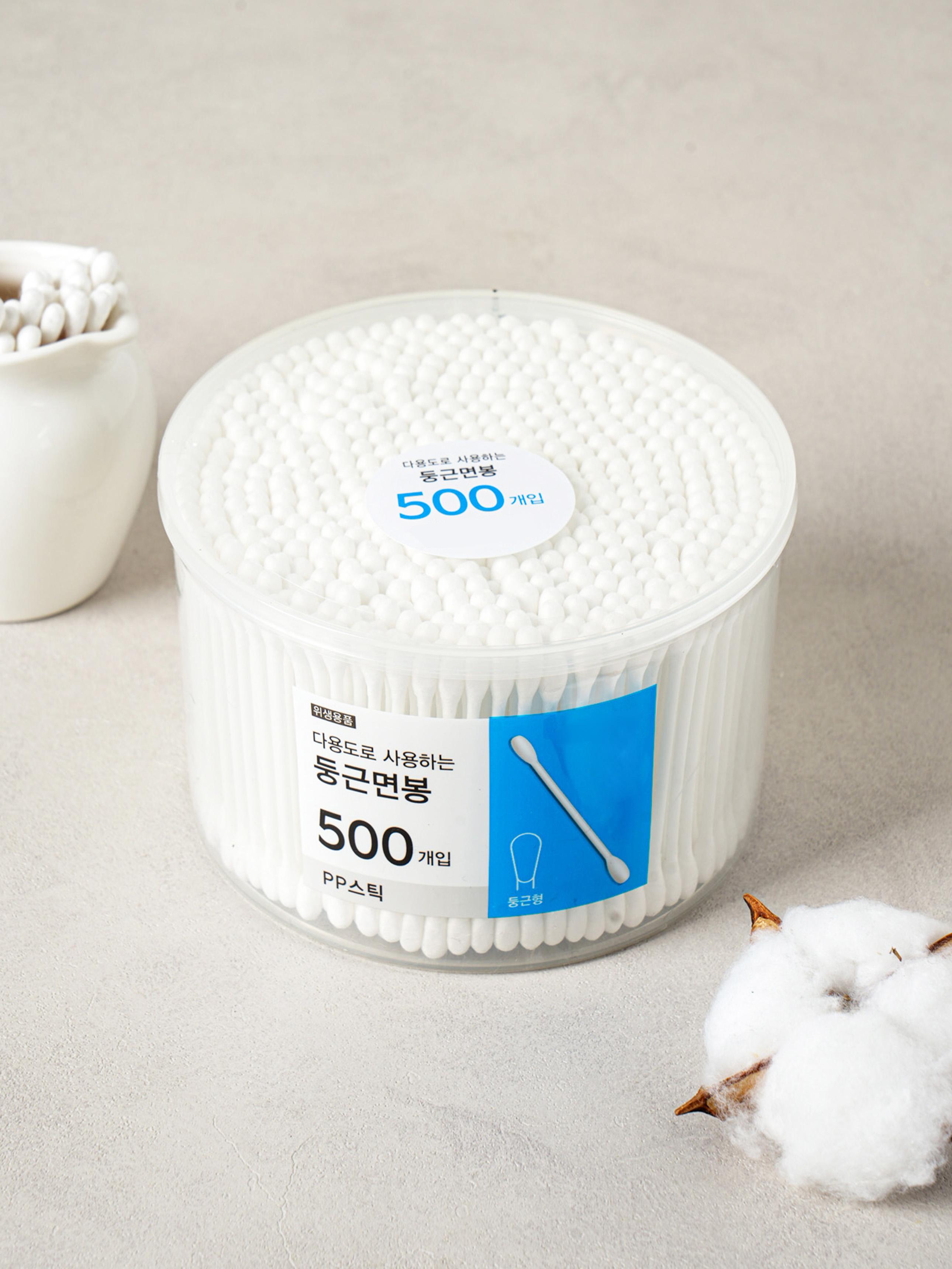 PP Stick Round Cotton Swabs 500 Count 1ea