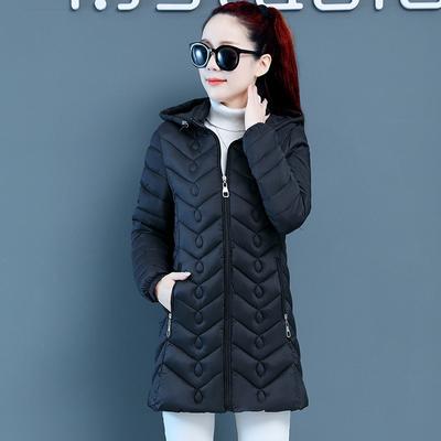 Women's Mid-length Lightweight Hooded Down Jacket Women's Plus Size Slim Padded Jacket