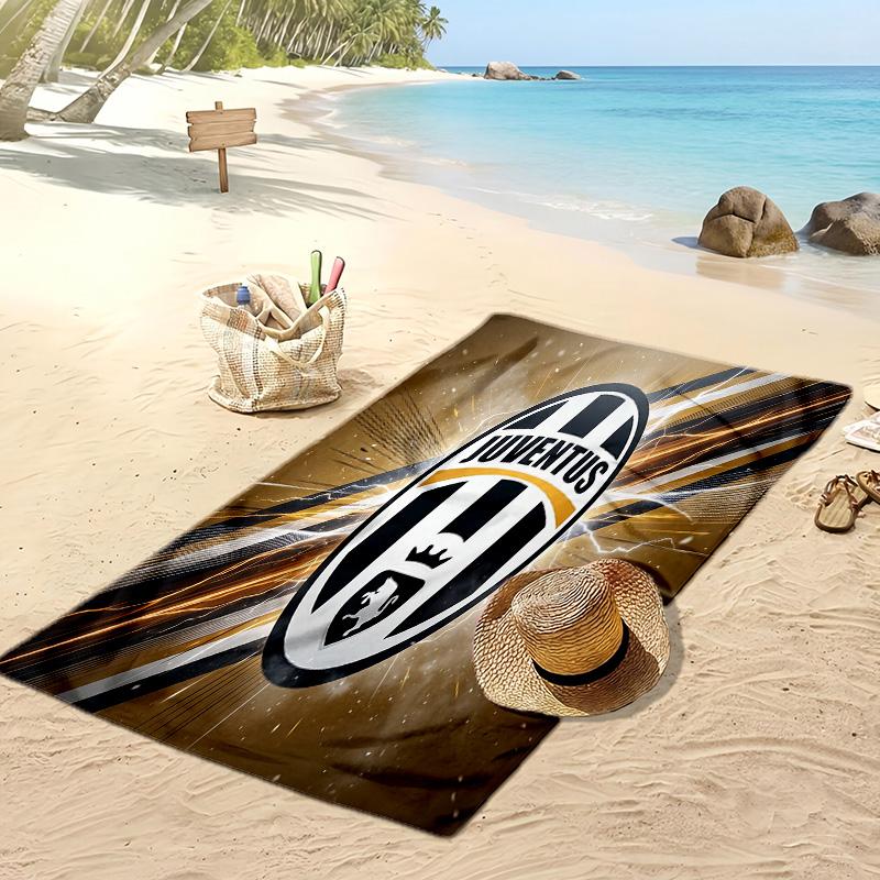 Juventus FC Printed Beach Towel Quick Dry Soft TowelPortable Large Rectangular Beach Blanket for Travel Swimming Pool