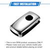 Car Remote Key Fob Cover Case Shell Protector 3 Button Compatible for VW Tiguan 2009-2017, Full Protection TPU Silver Tone