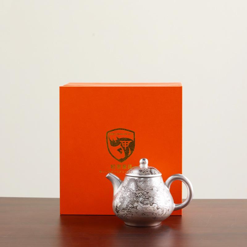 Silver Plating Chinese Porcelain Green Dragon Kettle Teapot Tea Ceremony Set Milk Oolong Tea Tie Guan Yin Teaware Type