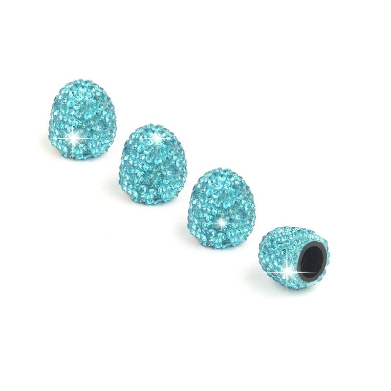 4pcs Diamond Crystal Car Tire Valve Caps Shining Dust-proof Wheel Valve Cover Vehicle Bling Valve Cap Car Styling Accessories