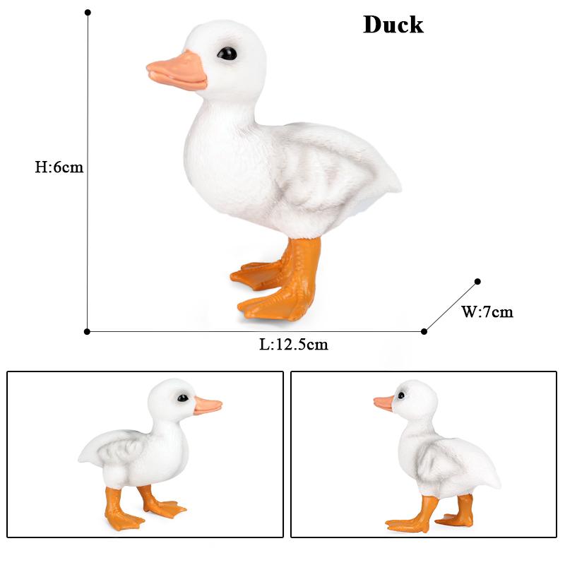 Oenux Simulation Cute Poultry Farm Animals Model Mandarin Duck Goose Swan Hen  Action Figures PVC Miniature Toy Gift For Kids