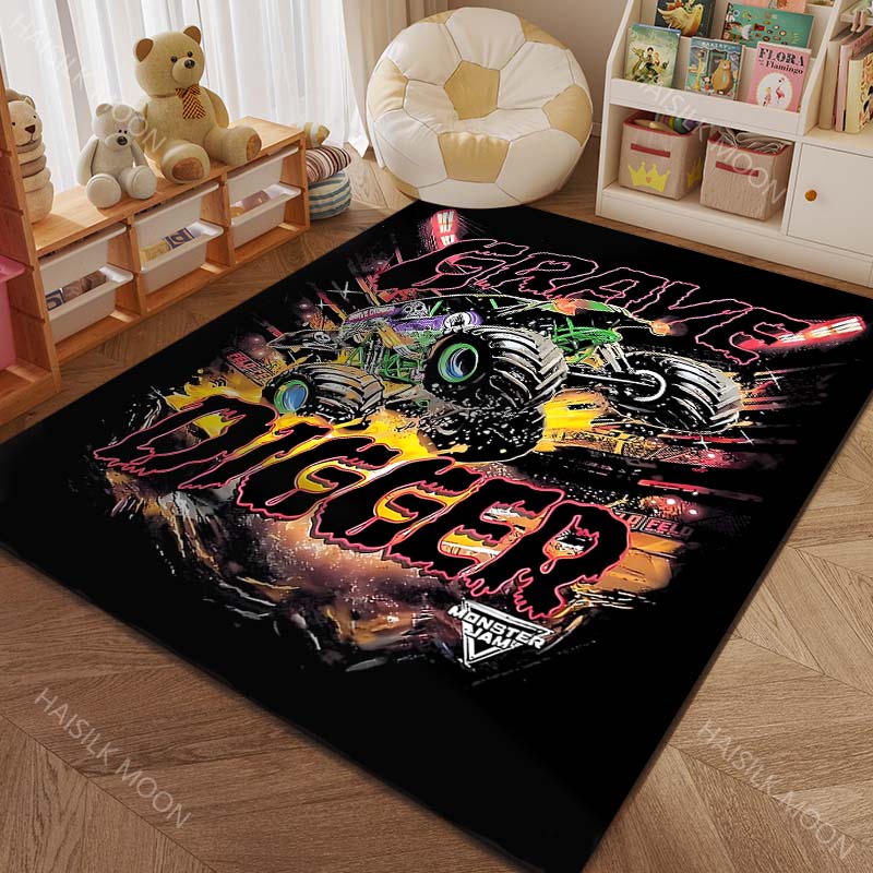 Große Räder Monster Truck 4X4 Muster Teppich Teppiche für Schlafzimmer Wohnzimmer Matte Kreative Fußmatte Ankleidezimmer Teppiche Luxuriöse Geschenke