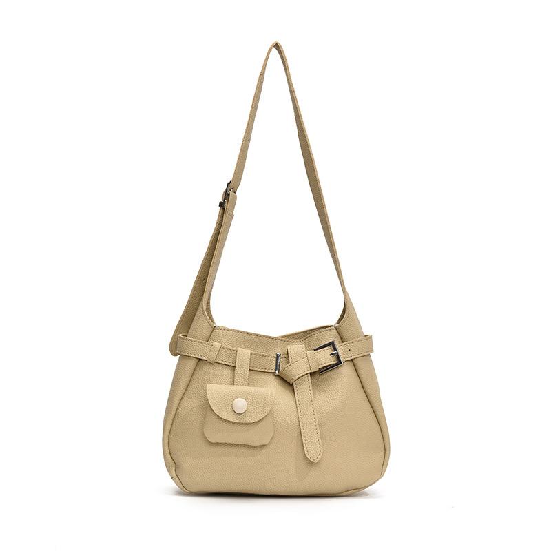 Premium trendy lychee pattern retro messenger bag women's 2025 spring new fashion niche shoulder tote bag