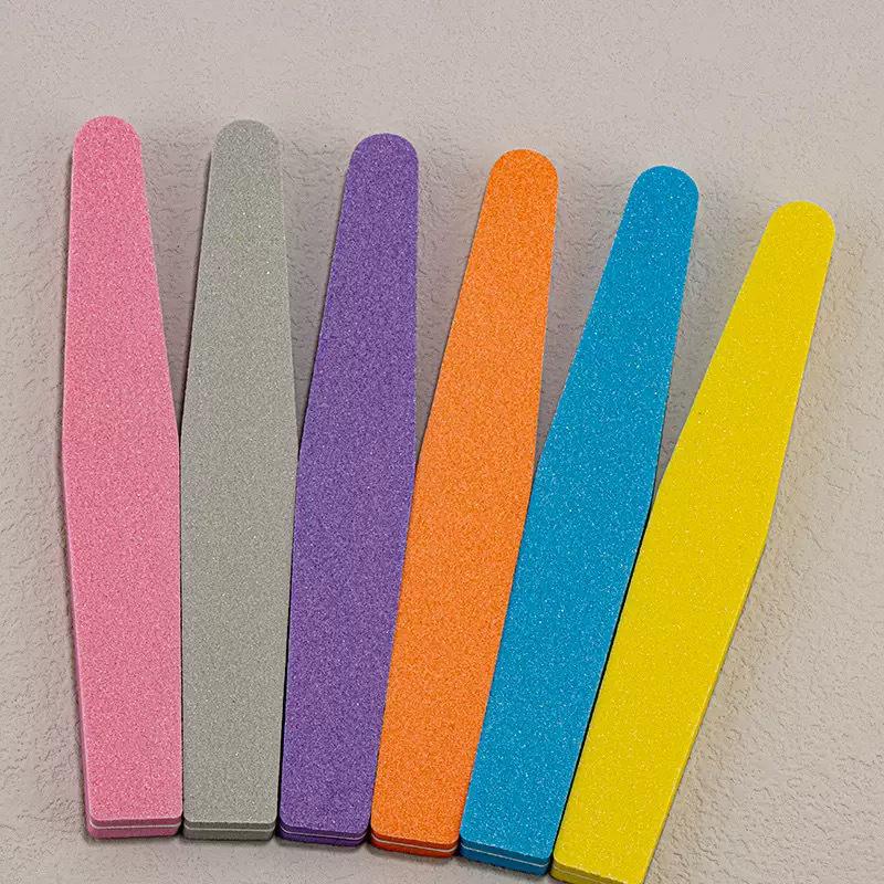 Nail File: Thin, Double-Sided Rhomboid Design in Grey and White for Buffing and Shaping