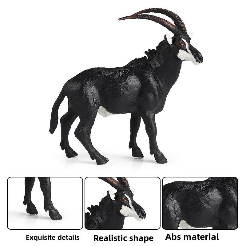 Animal Simulated Wild Antelope Elk Horned Horse Model Ornament Children Toy
