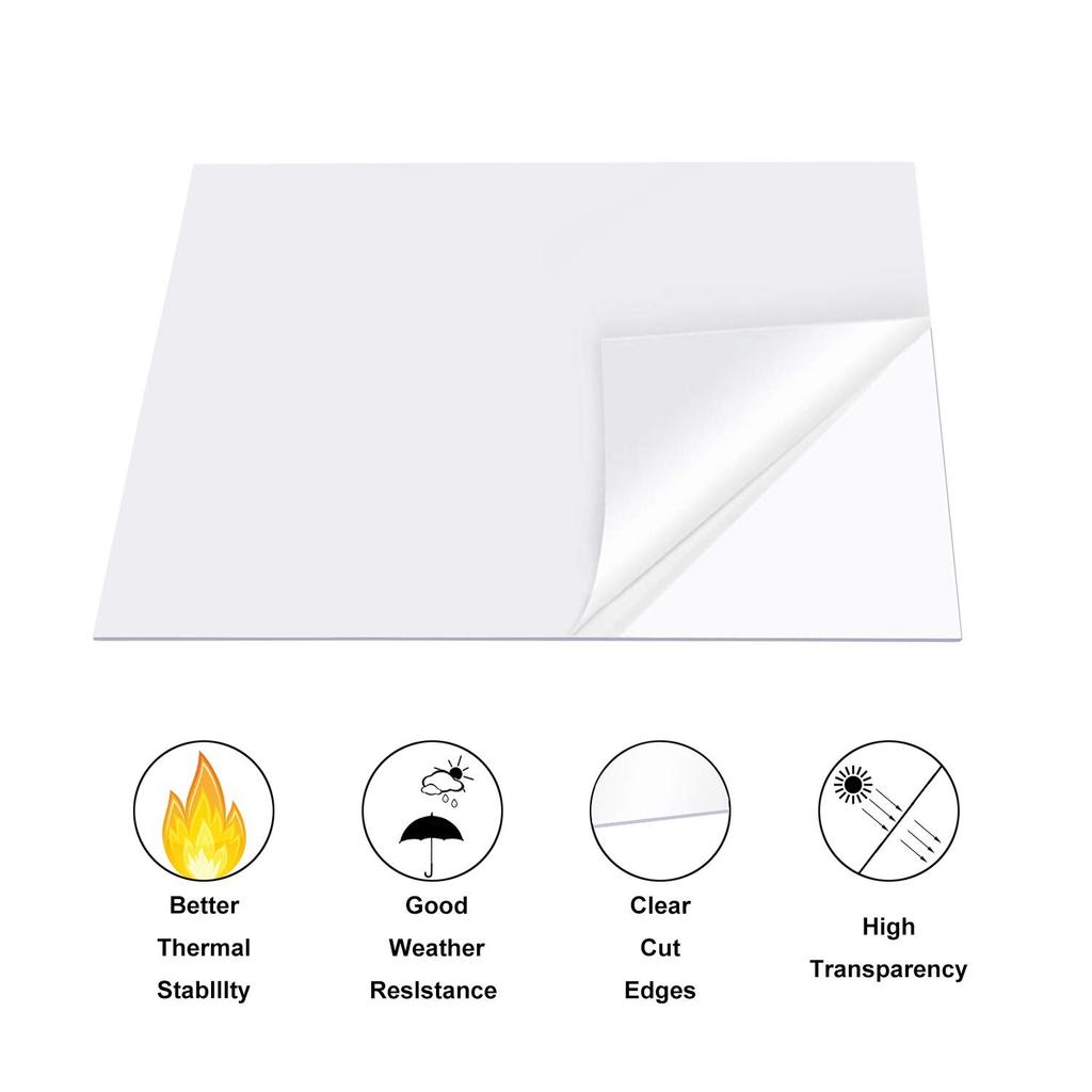 2mm Thick Clear Acrylic Square Sheet Panel Acrylic Board for Sign, DIY Display Project, Photo Frame, Craft and Painting Custom