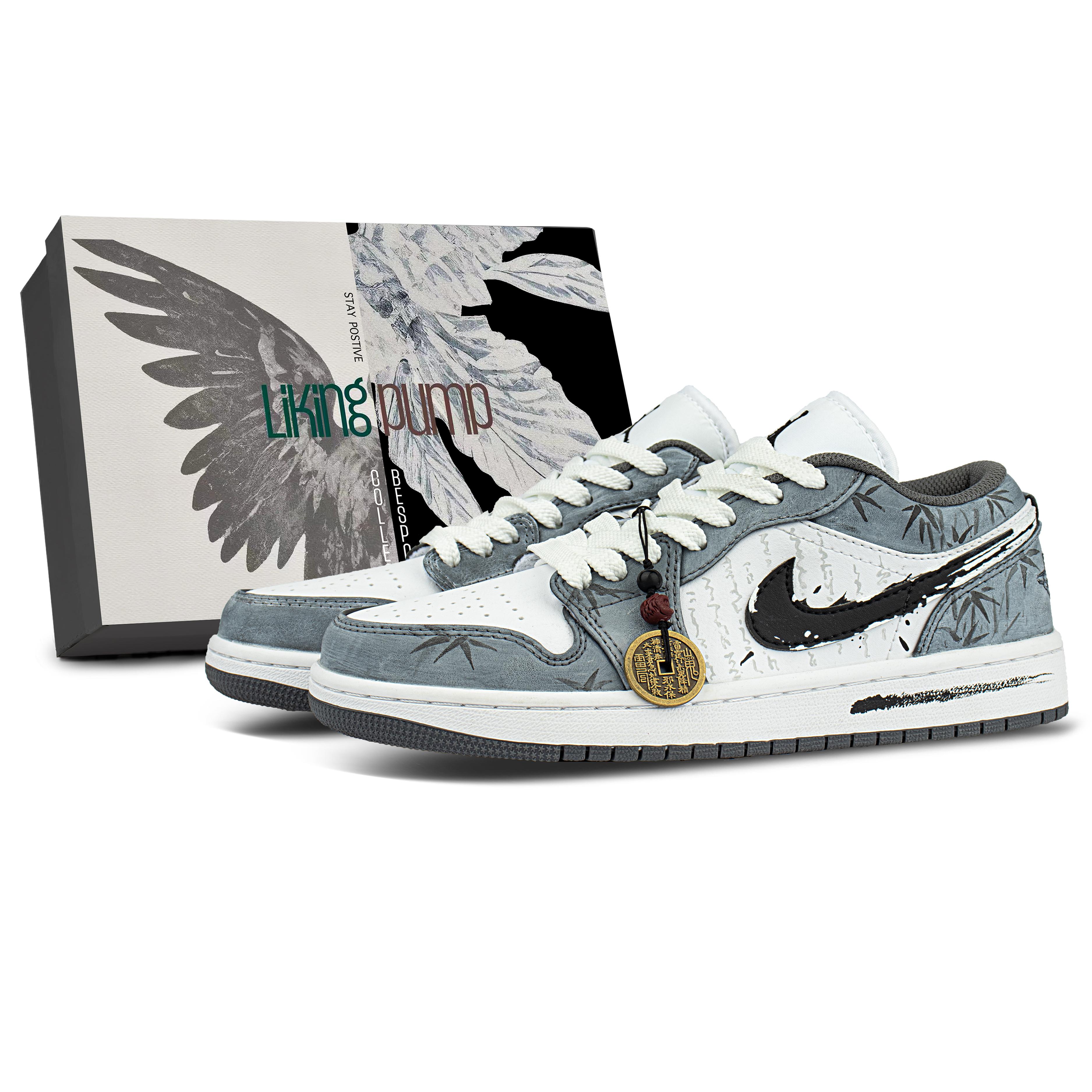 

Jordan Air Jordan 1 Low top Vintage Basketball Shoes Unisex Blue Black 553558-165(Team1117-Box) 40.5