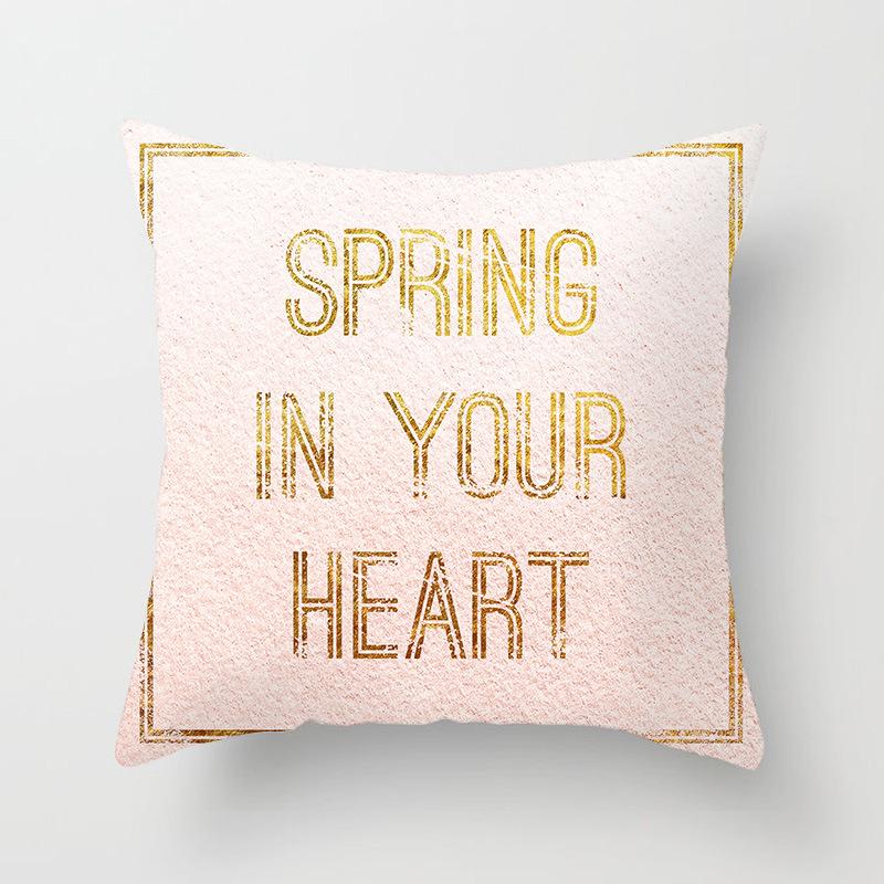 Nordic Ins Style Pink Geometric Pattern Ultra-short Velvet Pillowcase Cushion Pillowcase Pillowcase