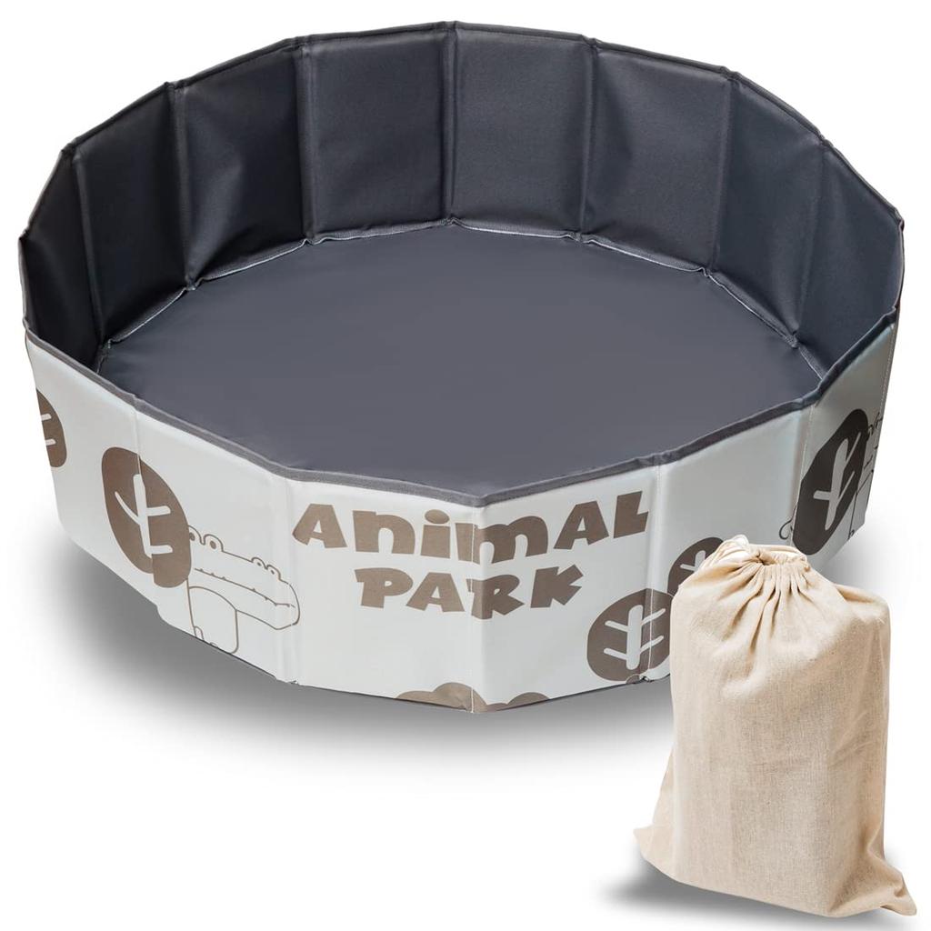 ZAIDEA 80cm Compact Ball Baby Foldable Playpen with Storage Play and Toy Gray Pool, Playpen, Bag, Mat, Box,