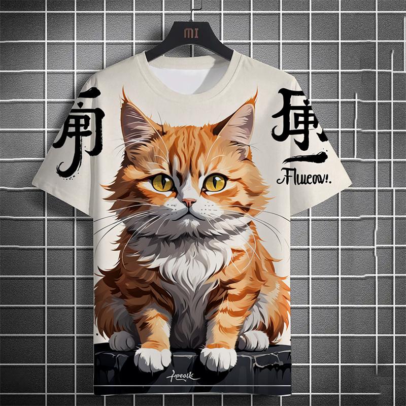 Fashion Japanese Ukiyo-e Cats Graphic T Shirts Summer Trend Short Sleeve Men Women 3D Printed T-shirts Casual Harajuku Tees Tops
