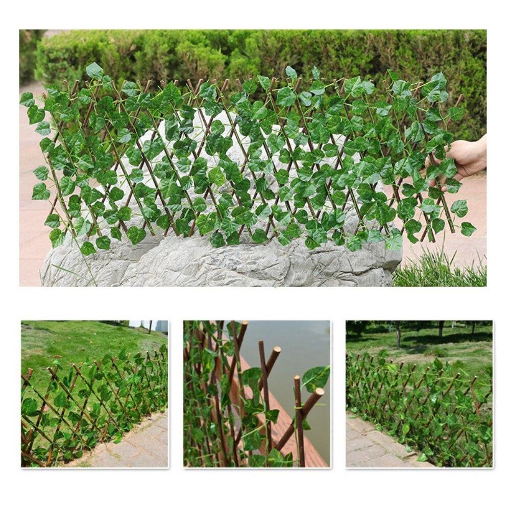 Retractable Artificial Green Leaf Fence, Outdoor Courtyard Fence, Decorative Leaves To Block Plants