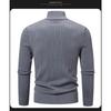 Mens Stand Collar Thickened Jacquard Zip Up Cardigan Knit Sweater