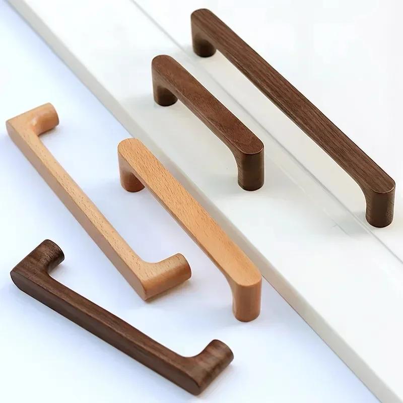Solid Wooden Kitchen Door Dresser Wardrobe Knobs Cupboard Drawer Pull Cabinet Furniture Handle